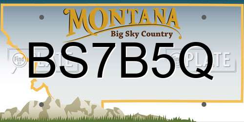 BS7B5Q Montana License Plate
