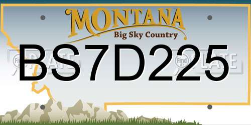 BS7D225 Montana License Plate