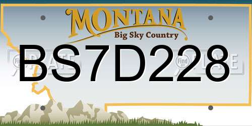 BS7D228 Montana License Plate