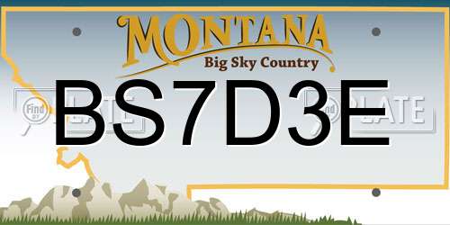 BS7D3E Montana License Plate