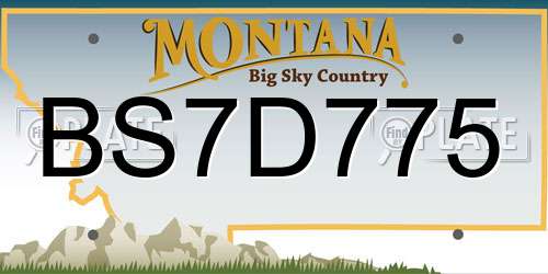 BS7D775 Montana License Plate