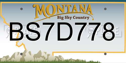 BS7D778 Montana License Plate