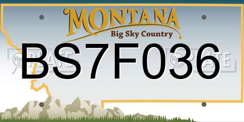 BS7F036 Montana License Plate