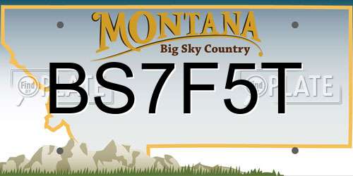 BS7F5T Montana License Plate