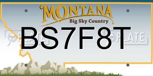 BS7F8T Montana License Plate