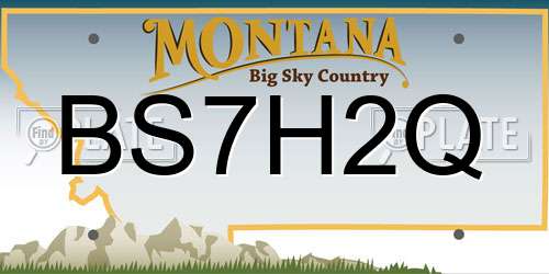 BS7H2Q Montana License Plate