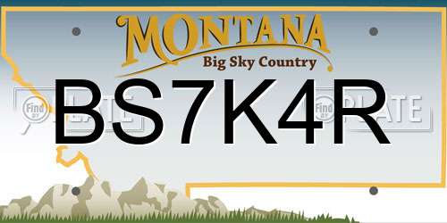 BS7K4R Montana License Plate