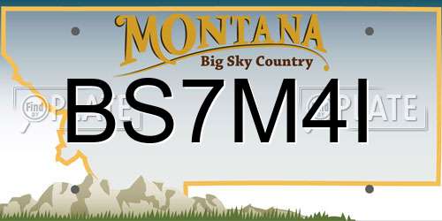 BS7M4I Montana License Plate