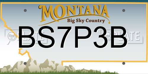 BS7P3B Montana License Plate