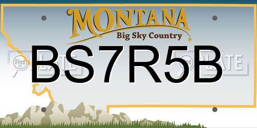 BS7R5B Montana License Plate