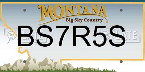 BS7R5S Montana License Plate