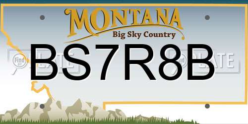 BS7R8B Montana License Plate