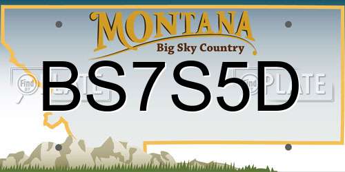 BS7S5D Montana License Plate
