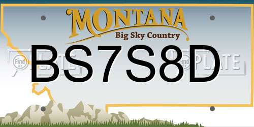 BS7S8D Montana License Plate
