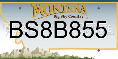 BS8B855 Montana License Plate