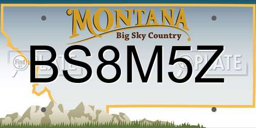 BS8M5Z Montana License Plate