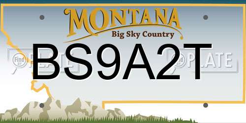 BS9A2T Montana License Plate
