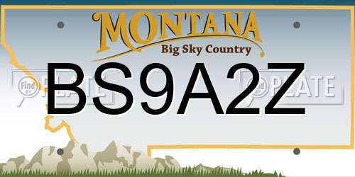BS9A2Z Montana License Plate