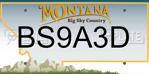 BS9A3D Montana License Plate
