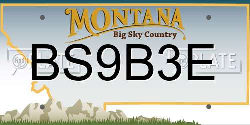 BS9B3E Montana License Plate