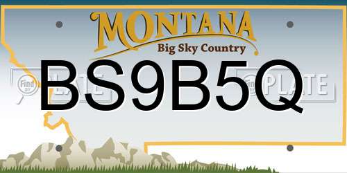 BS9B5Q Montana License Plate