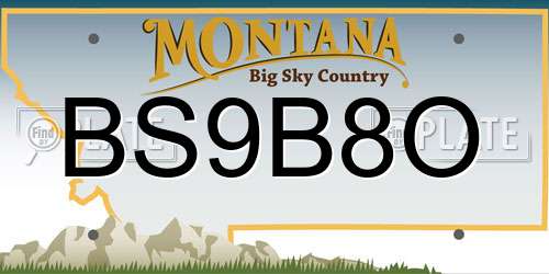 BS9B8O Montana License Plate