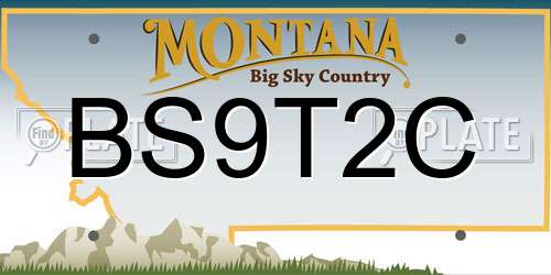 BS9T2C Montana License Plate