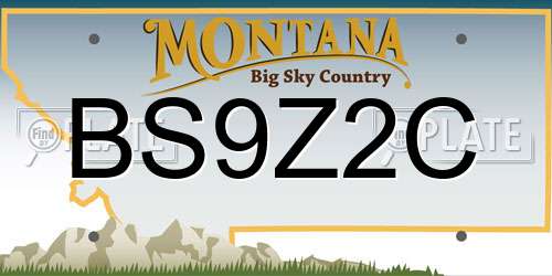 BS9Z2C Montana License Plate