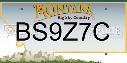 BS9Z7C Montana License Plate