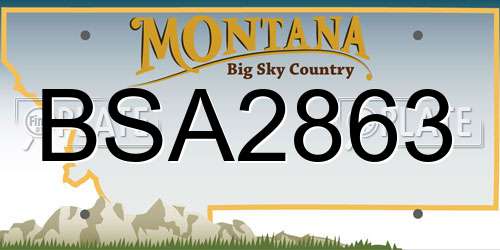 BSA2863 Montana License Plate