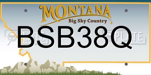 BSB38Q Montana License Plate