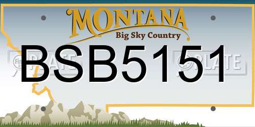 BSB5151 Montana License Plate