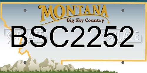 BSC2252 Montana License Plate