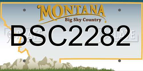 BSC2282 Montana License Plate