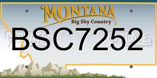 BSC7252 Montana License Plate