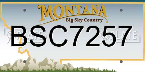 BSC7257 Montana License Plate