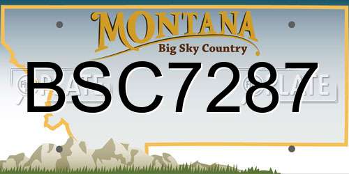 BSC7287 Montana License Plate