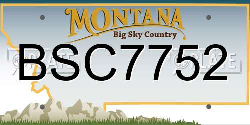 BSC7752 Montana License Plate