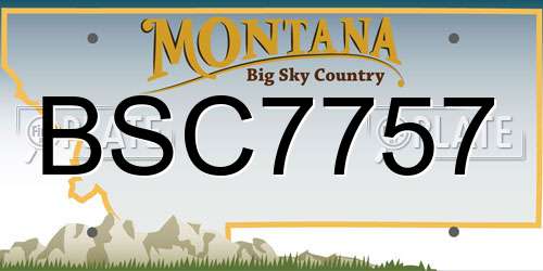 BSC7757 Montana License Plate
