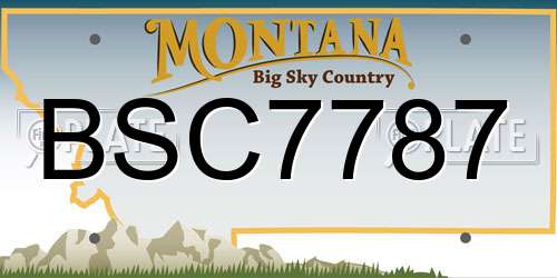 BSC7787 Montana License Plate