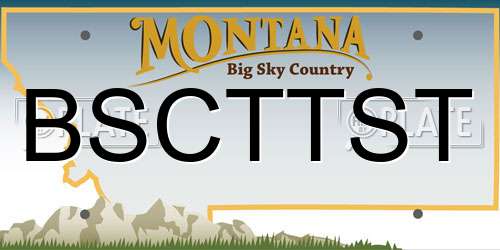 BSCTTST Montana License Plate