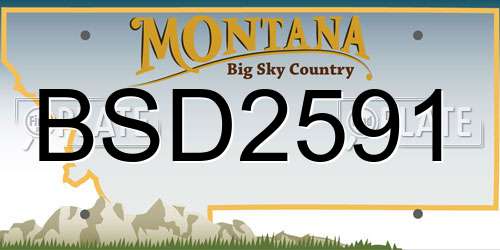 BSD2591 Montana License Plate