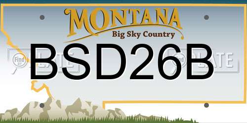 BSD26B Montana License Plate