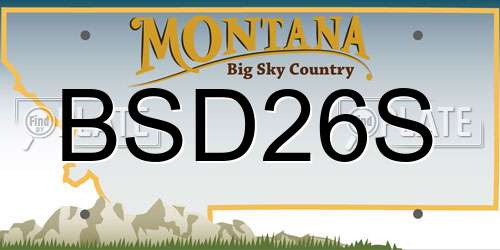 BSD26S Montana License Plate