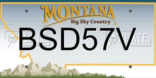 BSD57V Montana License Plate