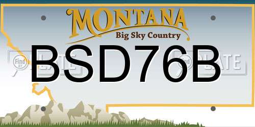BSD76B Montana License Plate