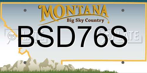 BSD76S Montana License Plate