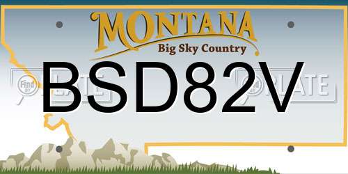 BSD82V Montana License Plate