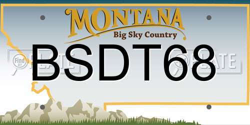BSDT68 Montana License Plate