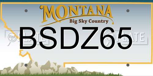BSDZ65 Montana License Plate
